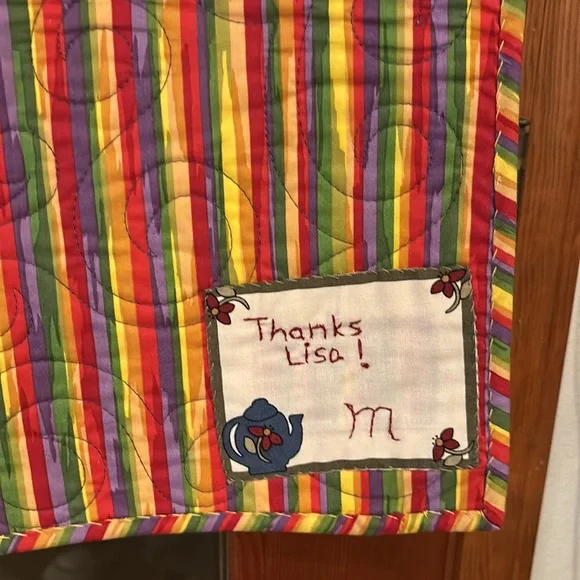 Autographed handmade lap quilt